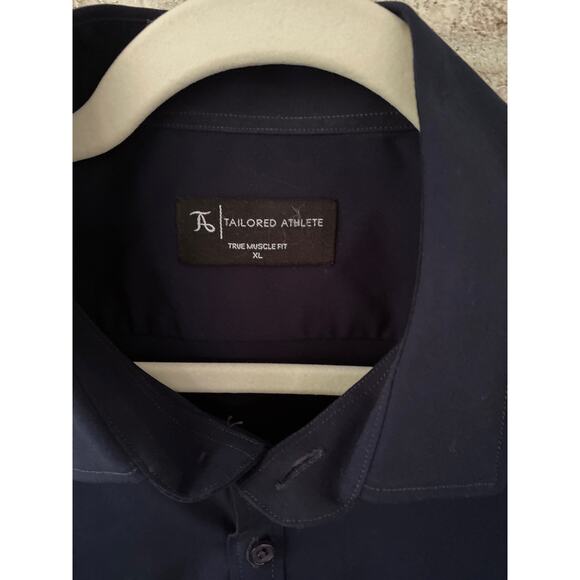 Tailored Athlete Men's Navy Button Down Dress Shirt XL - Picture 3 of 3